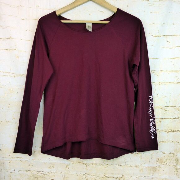 Chronic Clothing Chronic Cellars Shirt Women M Burgundy LS Graphic Logo Skull - Picture 2 of 13